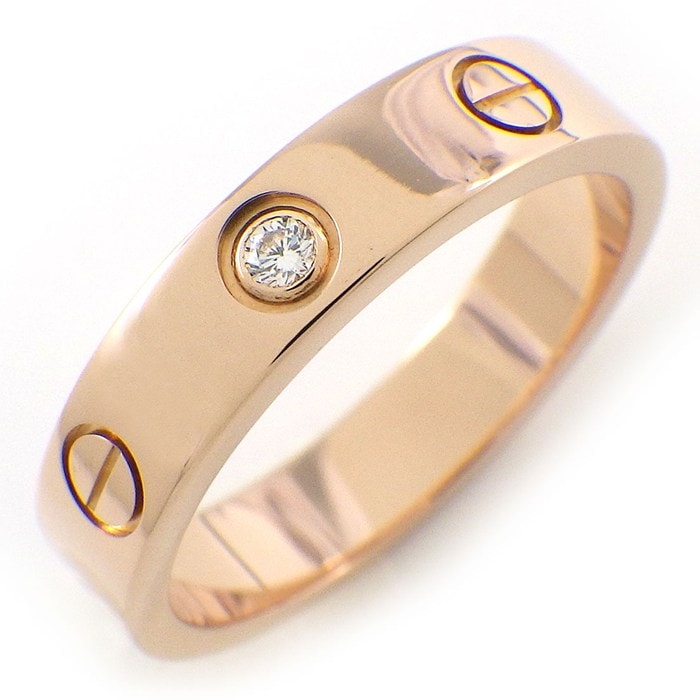 カルティエ Cartier リング ラブ スモールモデル SM B4050751 1ポイント ダイヤモンド 0.02ct K18PG 11号 / #51 【中古】