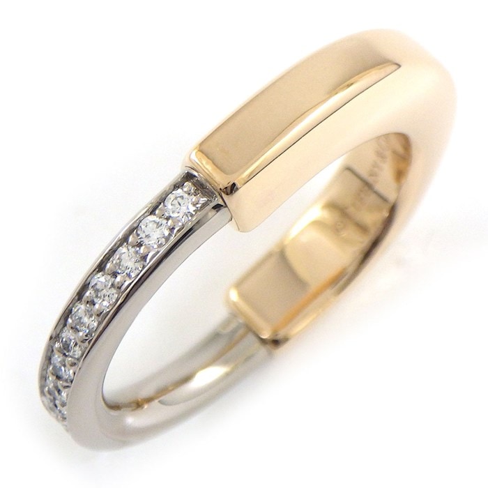 ティファニー Tiffany & Co. リング ロック ハーフ サークル ダイヤモンド 計0.20ct K18PG K18WG 10号 【中古】