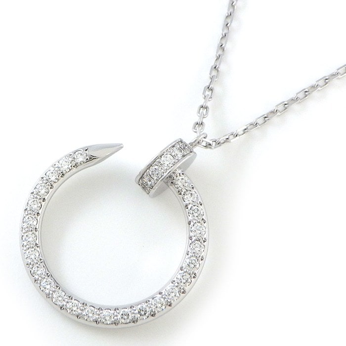 カルティエ Cartier ネックレス ジュストアンクル B7224897 釘モチーフ パヴェ 36ポイント ダイヤモンド 計0.38ct K18WG 【中古】