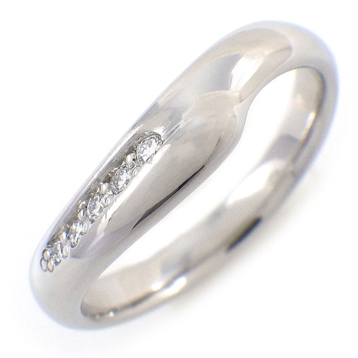  ティファニー Tiffany & Co. リング オープンハート ダイヤモンド PT950 8号 【中古】
