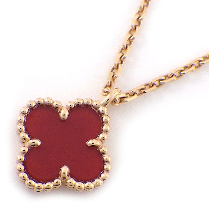 ヴァンクリーフ＆アーペル Van Cleef & Arpels ネックレス スウィートアルハンブラ VCARN59M00 カーネリアン K18PG 【箱・保付き】 【中古】