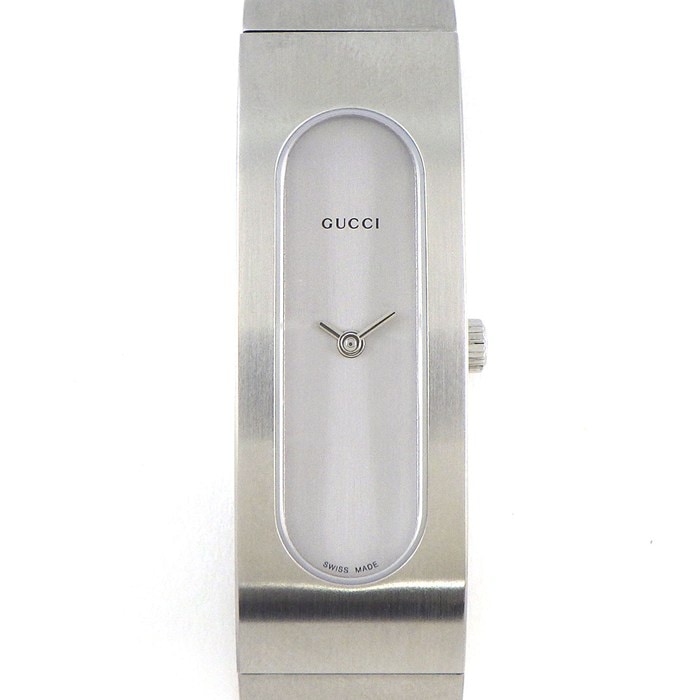 グッチ GUCCI 腕時計 バングルウォッチ 2400S サテン仕上げ シルバー文字盤 SS クオーツアナログ 【中古】