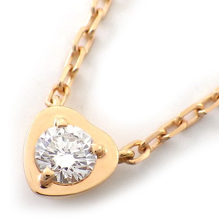 カルティエ Cartier ネックレス ダムール ハート ディアマン レジェ ドゥ 1ポイント ダイヤモンド K18PG 【中古】