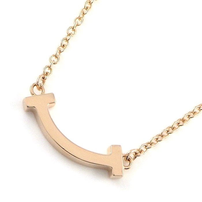 ティファニー Tiffany & Co. ネックレス Tスマイル ミニ マイクロ 62617721 K18PG 【中古】