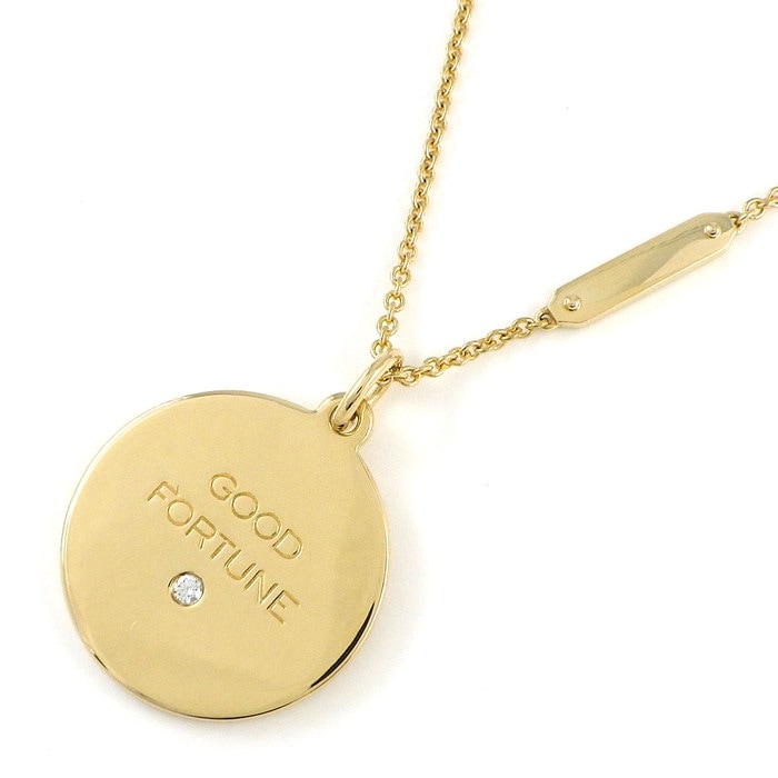 ティファニー Tiffany & Co. ネックレス グッドフューチャー ラウンドチャーム ヴィンテージ 1ポイント ダイヤモンド K18YG 【中古】
