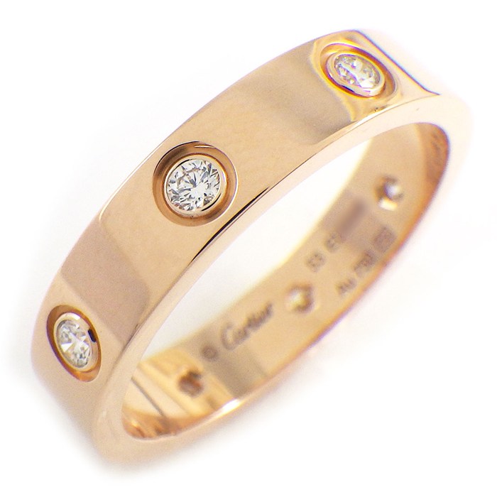 カルティエ Cartier リング ラブ スモールモデル SM B4050853 8ポイント ダイヤモンド 計0.19ct K18PG 13号 / #53 【中古】