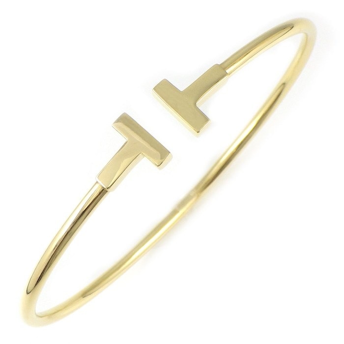 ティファニー Tiffany & Co. バングル Tワイヤー ナロー 60010765 K18YG / #L 【中古】