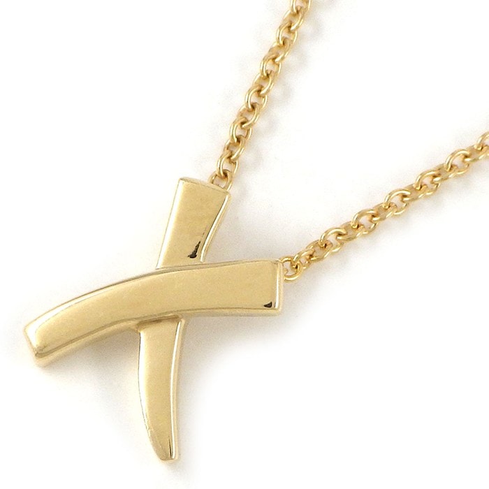 ティファニー Tiffany & Co. ネックレス キス X クロス K18YG 【中古】