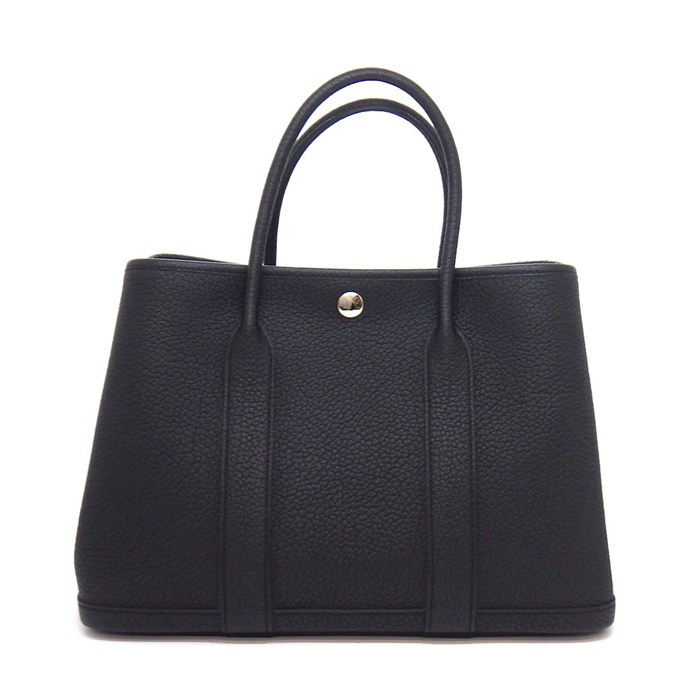 エルメス HERMES トートバッグ ガーデンパーティ TPM W刻印 2024年 ブラック ネゴンダ シルバー金具 【中古】