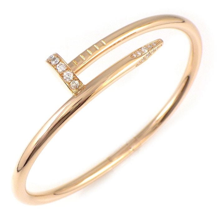 カルティエ Cartier バングル ジュストアンクル クラシックモデル B6048517 釘モチーフ 32ポイント ダイヤモンド 計0.58ct K18PG / #16 【中古】