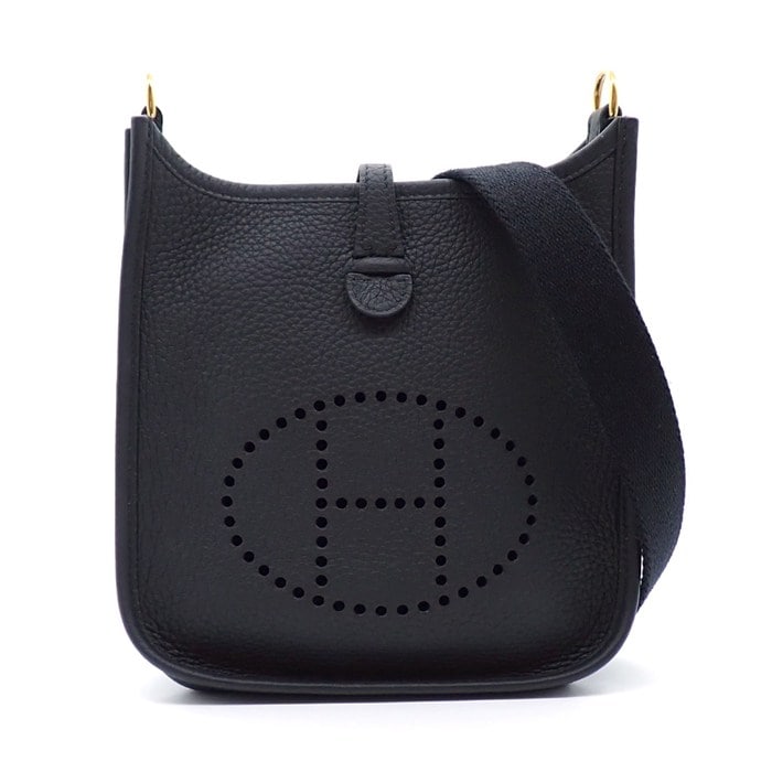 エルメス HERMES ショルダーバッグ エヴリン TPM アマゾーヌ D刻印 2019年 ブラック トリヨンクレマンス ゴールド金具 【中古】