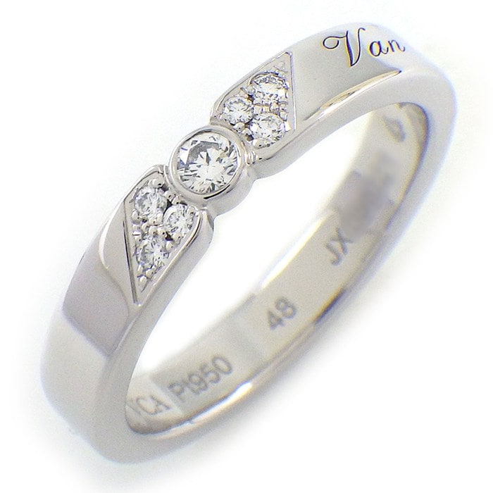 ヴァンクリーフ＆アーペル Van Cleef & Arpels リング トゥージュール シニアチュール エトワール マリッジ 3mm VCARP5YV00 7ポイント ダイヤモンド 計0.07ct PT950 8号 / #48 【箱・保付き】 【中古】