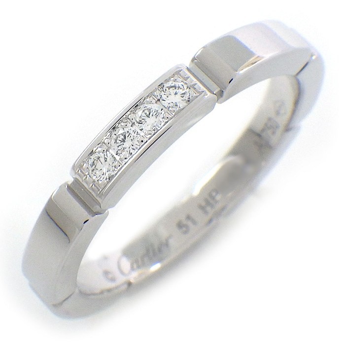 カルティエ Cartier リング マイヨンパンテール ウェディングバンド CRB4080451 ダイヤモンド 計0.05ct K18WG 11号 / ＃51 【中古】