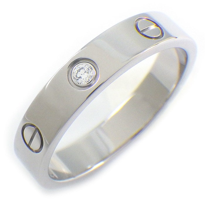 カルティエ Cartier リング ラブ スモールモデル SM B4050556 1ポイント ダイヤモンド 0.02ct K18WG 15.5号 / #56 【箱・保付き】 【中古】