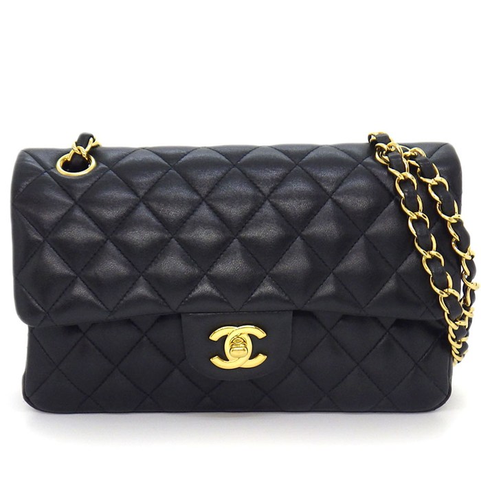 シャネル CHANEL ショルダーバッグ マトラッセ23 クラシック スモール ハンドバッグ A01113 2019年 ブラック ラムスキン 【中古】