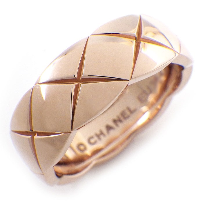 シャネル CHANEL リング ココクラッシュ ミディアム J10817 マトラッセ キルティング K18BG 13号 / #53 【中古】