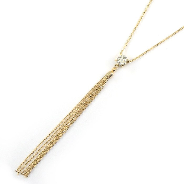 【ダイヤモンド】 ネックレス フリンジ ベリーライトイエローダイヤモンド 0.311ct(VLY/SI1/GD) K18YG 【中古】