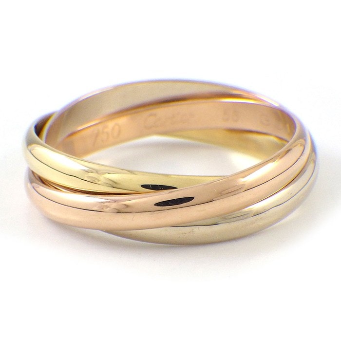 カルティエ Cartier リング トリニティ スリーカラー K18PG K18WG K18YG 15.5号 / #56 【中古】