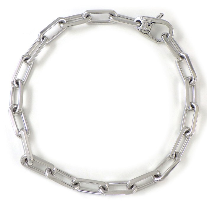 カルティエ Cartier ブレスレット サントス ミディアムモデル B6021400 チェーン リンク K18WG 【中古】