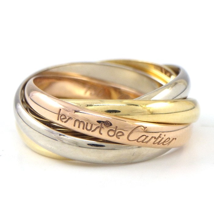 カルティエ Cartier リング トリニティ 5連 スリーカラー K18PG K18WG K18YG 9号 / #48 【中古】