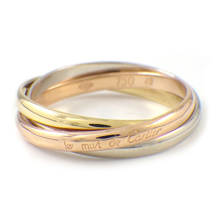 カルティエ Cartier リング トリニティ XS スリーカラー K18PG K18WG K18YG 9号 / #49 【中古】
