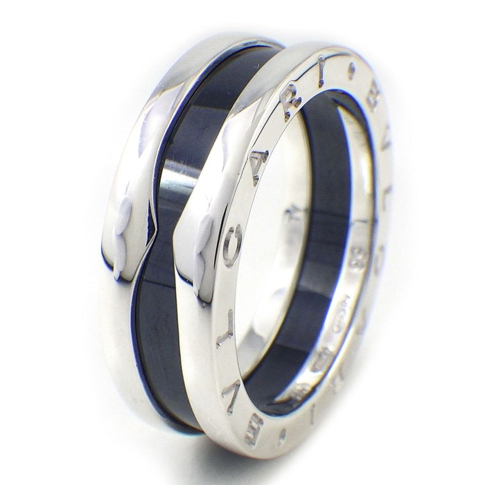 ブルガリ BVLGARI リング セーブザチルドレン 子供 支援 チャリティ SV925 ブラック セラミック 黒 15号 / #56 【中古】