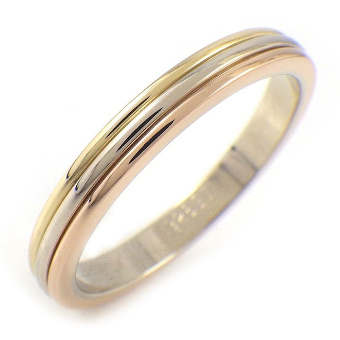 カルティエ Cartier リング ヴァンドーム トリニティ ウェディング スリーカラー K18PG K18WG K18YG 16.5号 / #57 【中古】