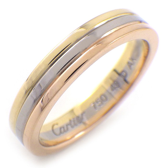 カルティエ Cartier リング ヴァンドーム ウェディングバンド B4052249 スリーカラー K18PG K18WG K18YG 9号 / #49 【中古】
