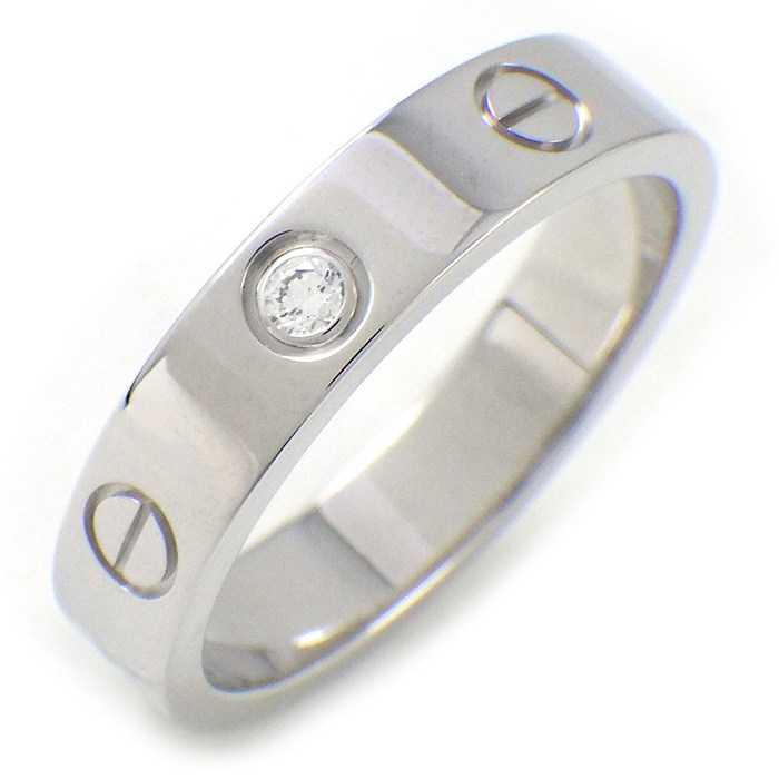 カルティエ Cartier リング ラブ スモールモデル SM B4050551 1ポイント ダイヤモンド 0.02ct K18WG 11号 / #51 【中古】
