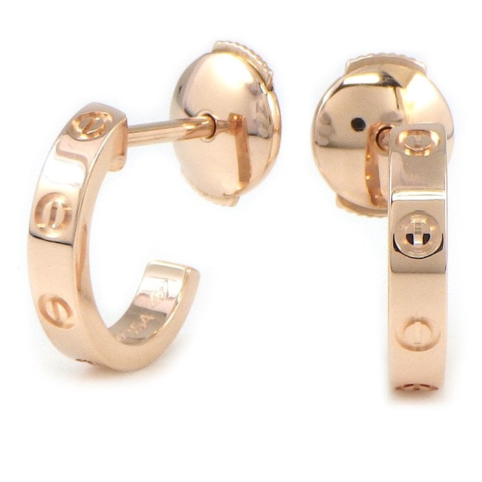 カルティエ Cartier ピアス ラブ SM B8029000 フープ ミニラブ K18PG 【中古】