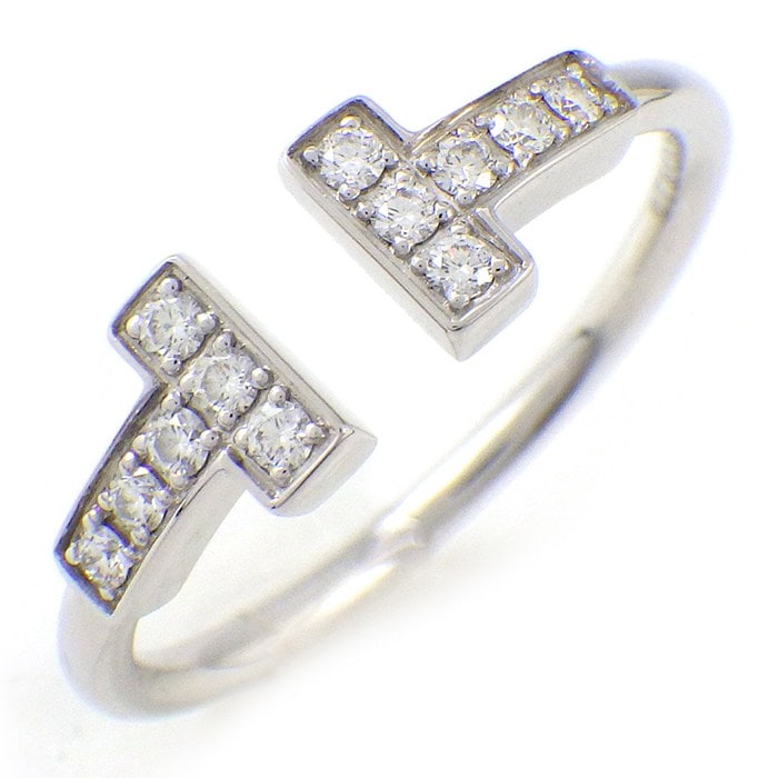ティファニー Tiffany & Co. リング Tワイヤー 68650801 ダイヤモンド 計0.13ct K18WG 11.5号 【中古】