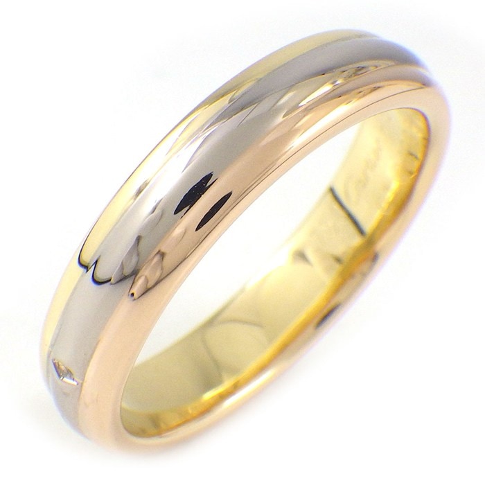 カルティエ Cartier リング ヴァンドーム トリニティ ウェディング スリーカラー K18PG K18WG K18YG 20.5号 / #61 【中古】