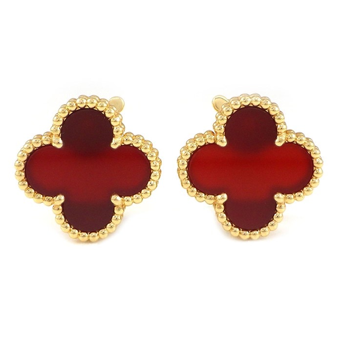 ヴァンクリーフ＆アーペル Van Cleef & Arpels ピアス ヴィンテージアルハンブラ VCARD40400 カーネリアン K18YG 【中古】