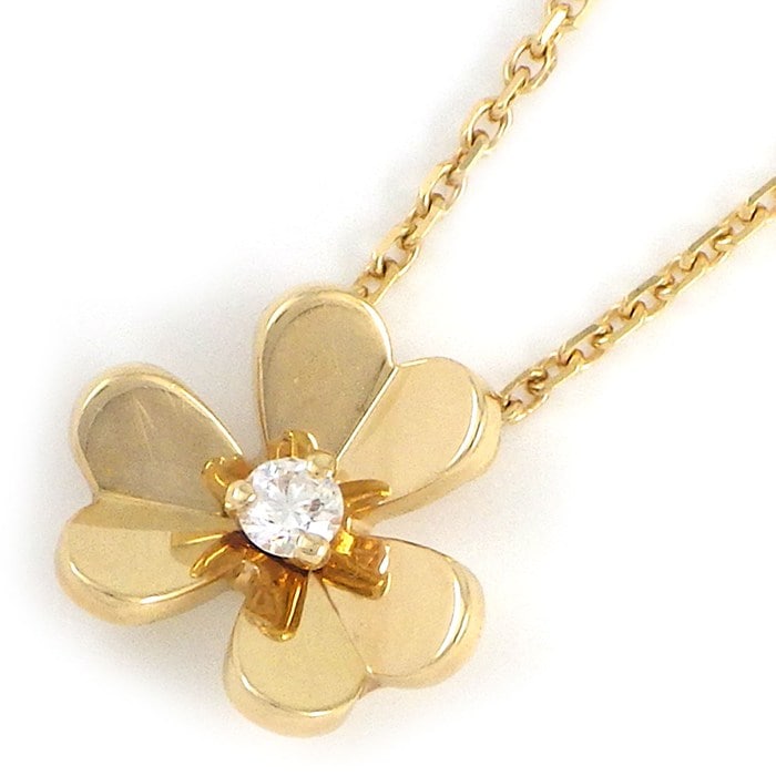 ヴァンクリーフ＆アーペル Van Cleef & Arpels ネックレス フリヴォル ミニ VCARP0J100 1ポイント ダイヤモンド 0.05ct K18YG 【中古】