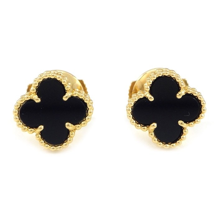 ヴァンクリーフ＆アーペル Van Cleef & Arpels ピアス スウィートアルハンブラ VCARA44900 オニキス K18YG 【中古】