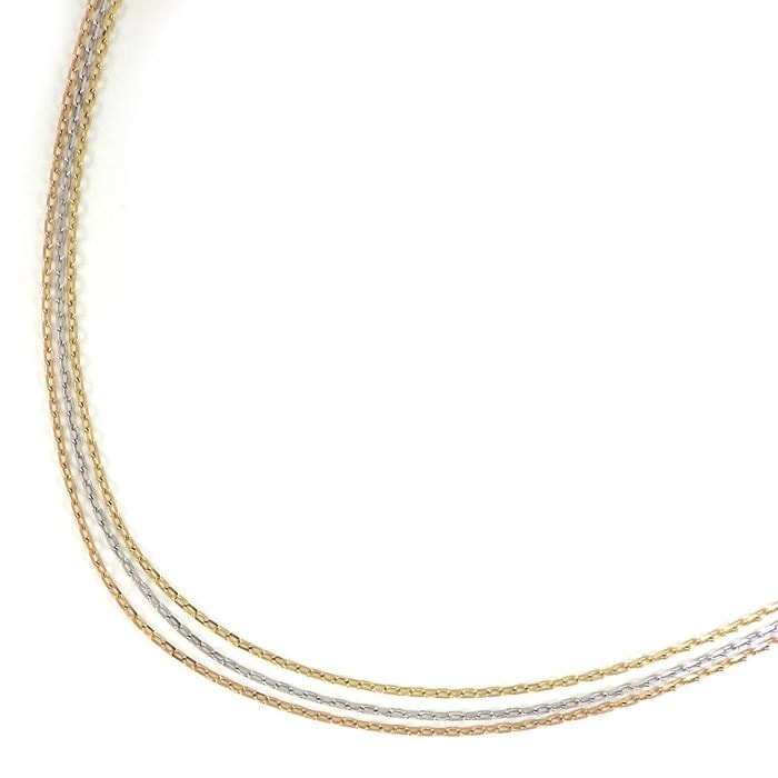 カルティエ Cartier ネックレス トリニティ チェーン 3連 スリーカラー K18PG K18WG K18YG 【箱・保付き】 【中古】
