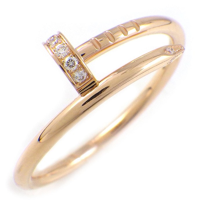 カルティエ Cartier リング ジュストアンクル スモール B4244858 釘モチーフ ダイヤモンド 計0.08ct K18PG 18号 / #58 【中古】
