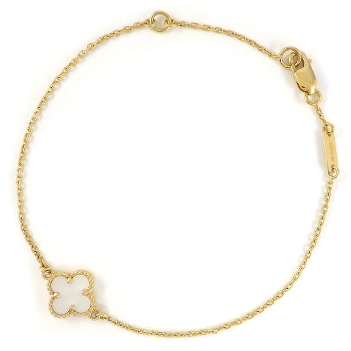 ヴァンクリーフ＆アーペル Van Cleef & Arpels ブレスレット スウィートアルハンブラ VCARF68800 ホワイト シェル K18YG 【中古】