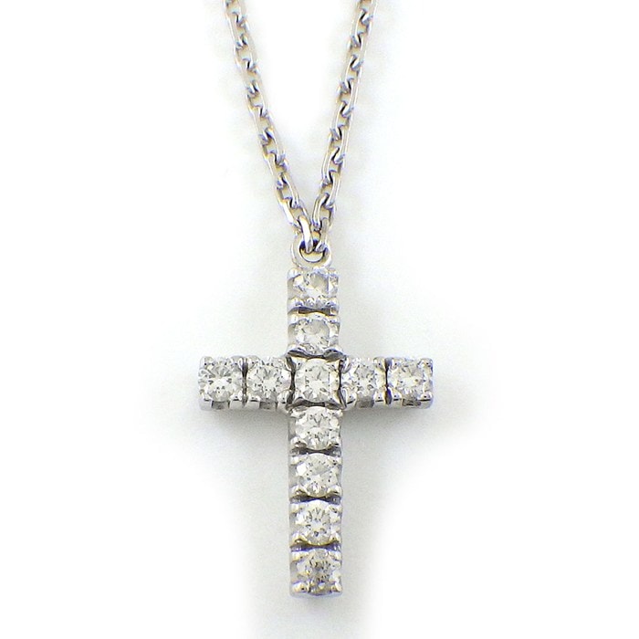 カルティエ Cartier ネックレス シンボルクロス B7221700 ダイヤモンド 計0.13ct K18WG 【中古】