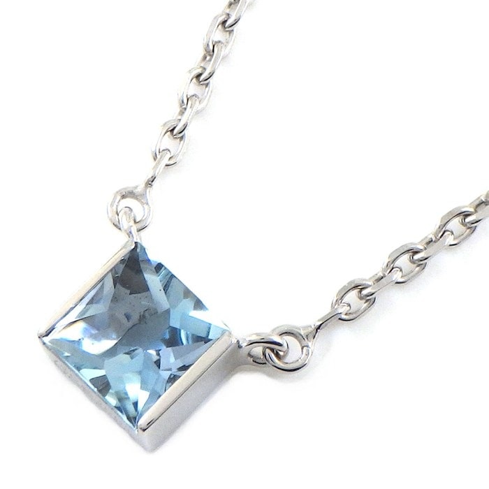 カルティエ Cartier ネックレス タンク スクエア アクアマリン K18WG 【中古】