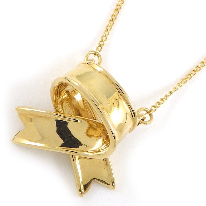 ティファニー Tiffany & Co. ネックレス リボンモチーフ K18YG 【中古】