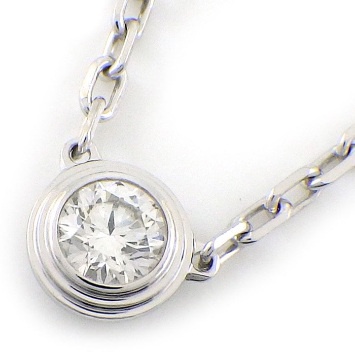 カルティエ Cartier ネックレス ダムール スモールモデル SM ディアマン レジェ B7215900 1ポイント ダイヤモンド 0.09ct K18WG 【箱・保付き】 【中古】