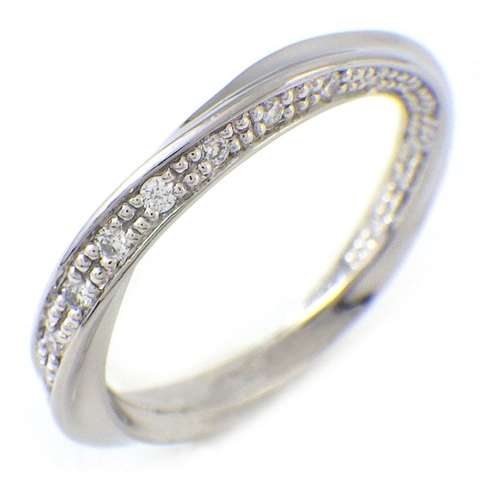 スタージュエリー STAR JEWELRY リング ツイスト ダイヤモンド 計0.12ct PT950 7号 【中古】