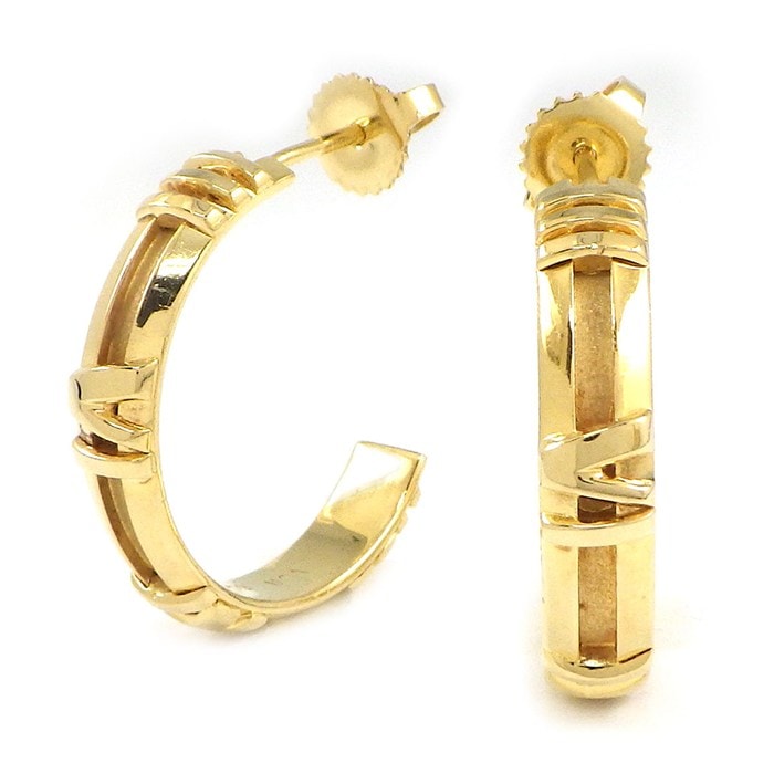 ティファニー Tiffany & Co. ピアス アトラス フープ K18YG 【中古】