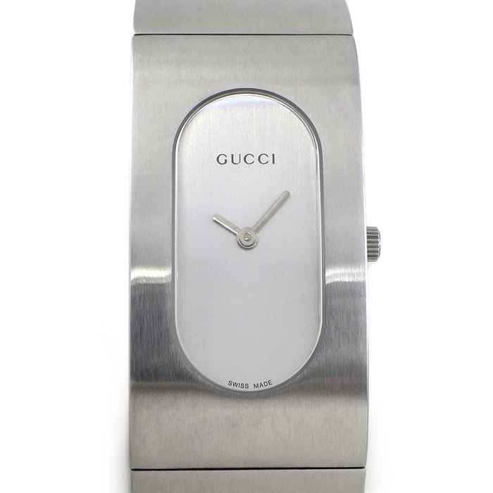 グッチ GUCCI 腕時計 バングルウォッチ 2400L サテン仕上げ シルバー文字盤 SS クオーツアナログ 【中古】