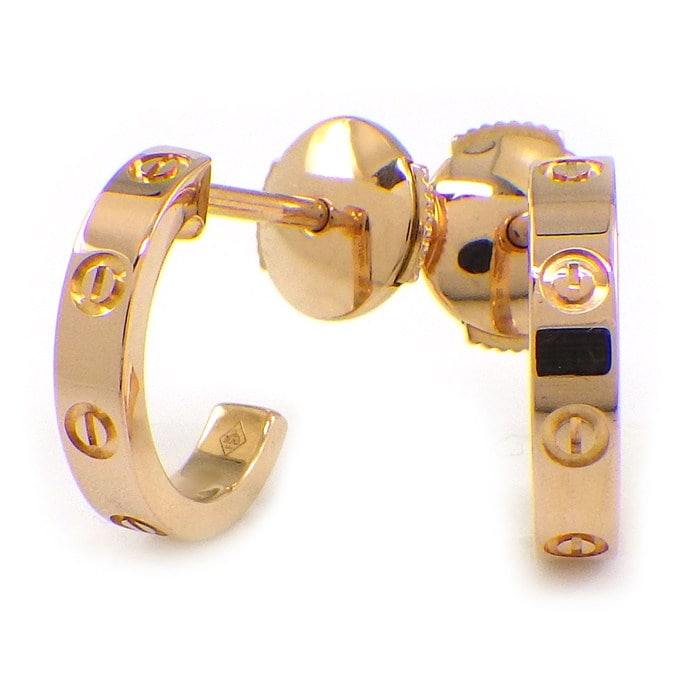  カルティエ Cartier ピアス ラブ SM B8029000 フープ ミニラブ K18PG 【中古】