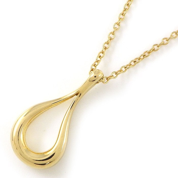 ティファニー Tiffany & Co. ネックレス オープン ティアドロップ K18YG 【中古】