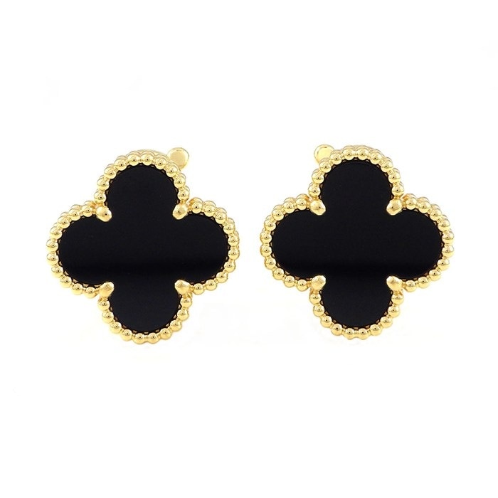 ヴァンクリーフ＆アーペル Van Cleef & Arpels ピアス ヴィンテージアルハンブラ VCARA44200 オニキス K18YG 【箱・保付き】 【中古】