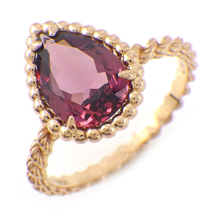 ブシュロン BOUCHERON リング セルパンボエム スモール JRG02783 ドロップモチーフ 1ポイント ペアシェイプ ロードライトガーネット 1.90ct K18PG 11号 / #51 【中古】