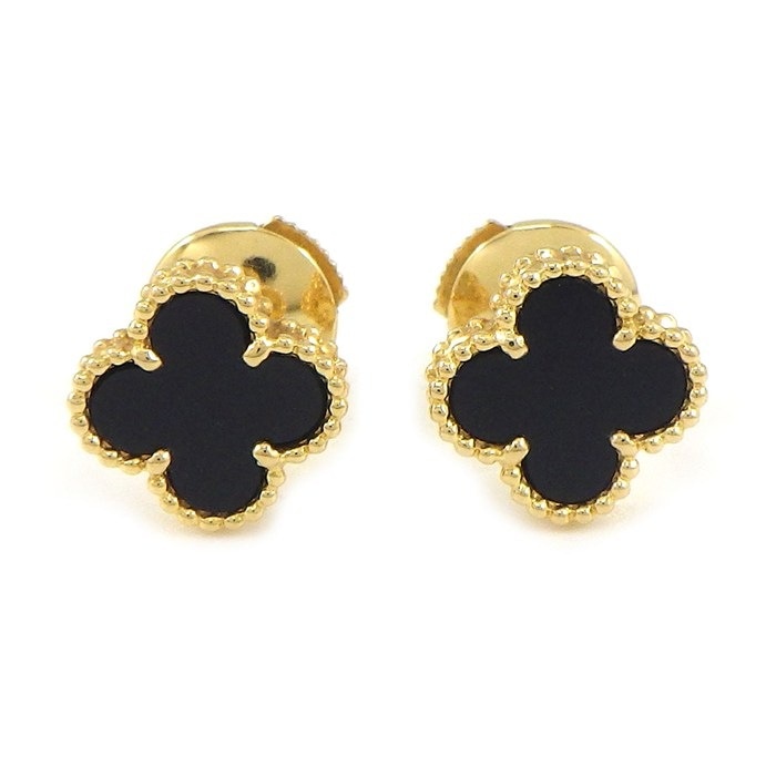 ヴァンクリーフ＆アーペル Van Cleef & Arpels ピアス スウィートアルハンブラ VCARA44900 オニキス K18YG 【中古】